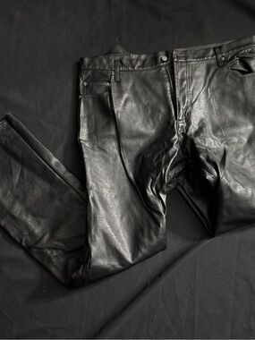 Darc Sport Black Faux Leather flare Pants